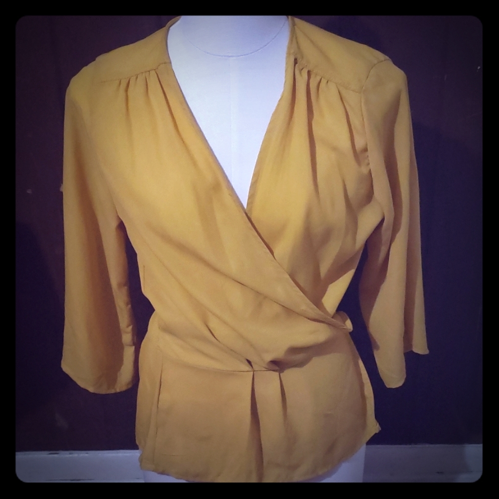 Yellow Mustard folded blouse